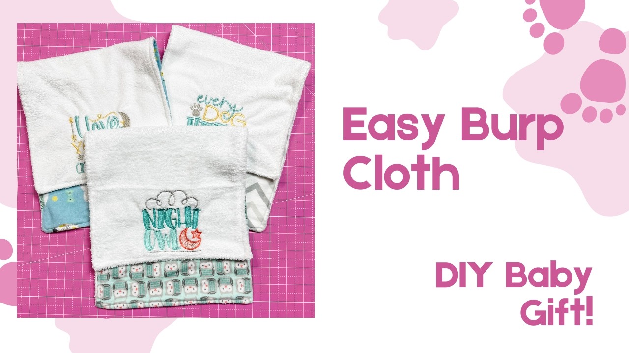 How to Sew a Burp Cloth - Beginner Sewing Project w/ Flannel & Coral Fleece, Quick & Easy Baby Gift