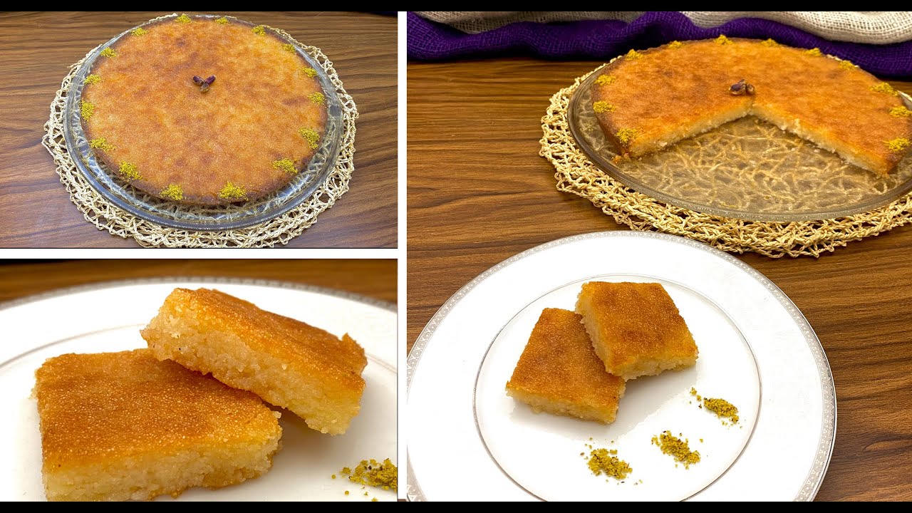 غفران كيالي - البسبوسه كما ينبغي ان تكون طرية دايبه و سر قلبها من الصينية  من غير ما تتكسر 😋😋