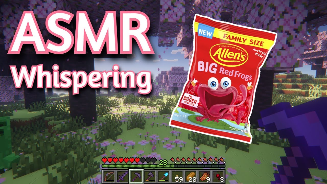 ASMR Gaming | MINECRAFT SURVIVAL EATING GUMMY CANDY | Whispering + Keyboard/Mouse Sounds 💤