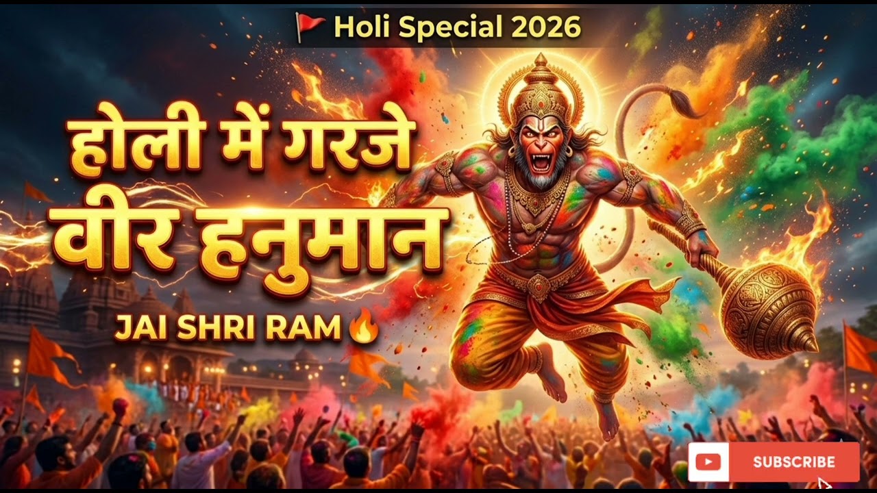 Holi Mein Garje Veer Hanuman | 2026 DJ Holi Bhakti Song | Jai Bajrangbali | Ram Bhakt Hanuman Song