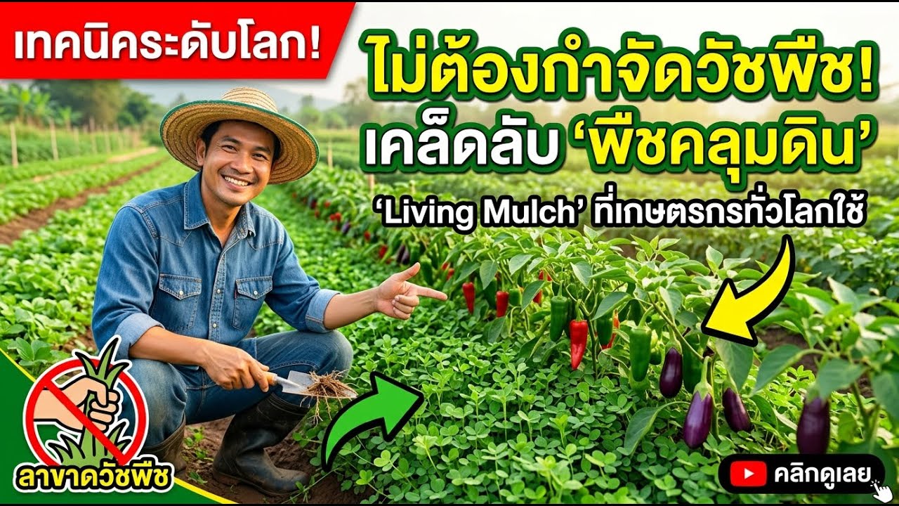 เทคนิคปกคลุมดินไม่ต้องถอนวัชพืช ง่ายและได้ผล