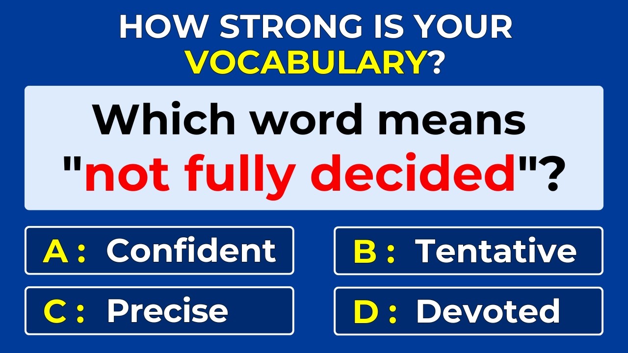 How Strong Is Your Vocabulary? Can You Score 30/30? Word Definitions | Intermediate |#Challenge 6