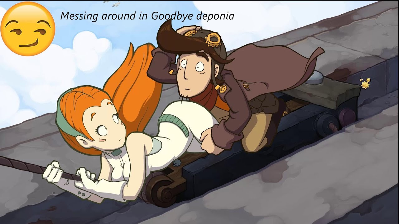 Messing around in Goodbye Deponia ep 1 (Doing an interview with a fan while goal needs help)