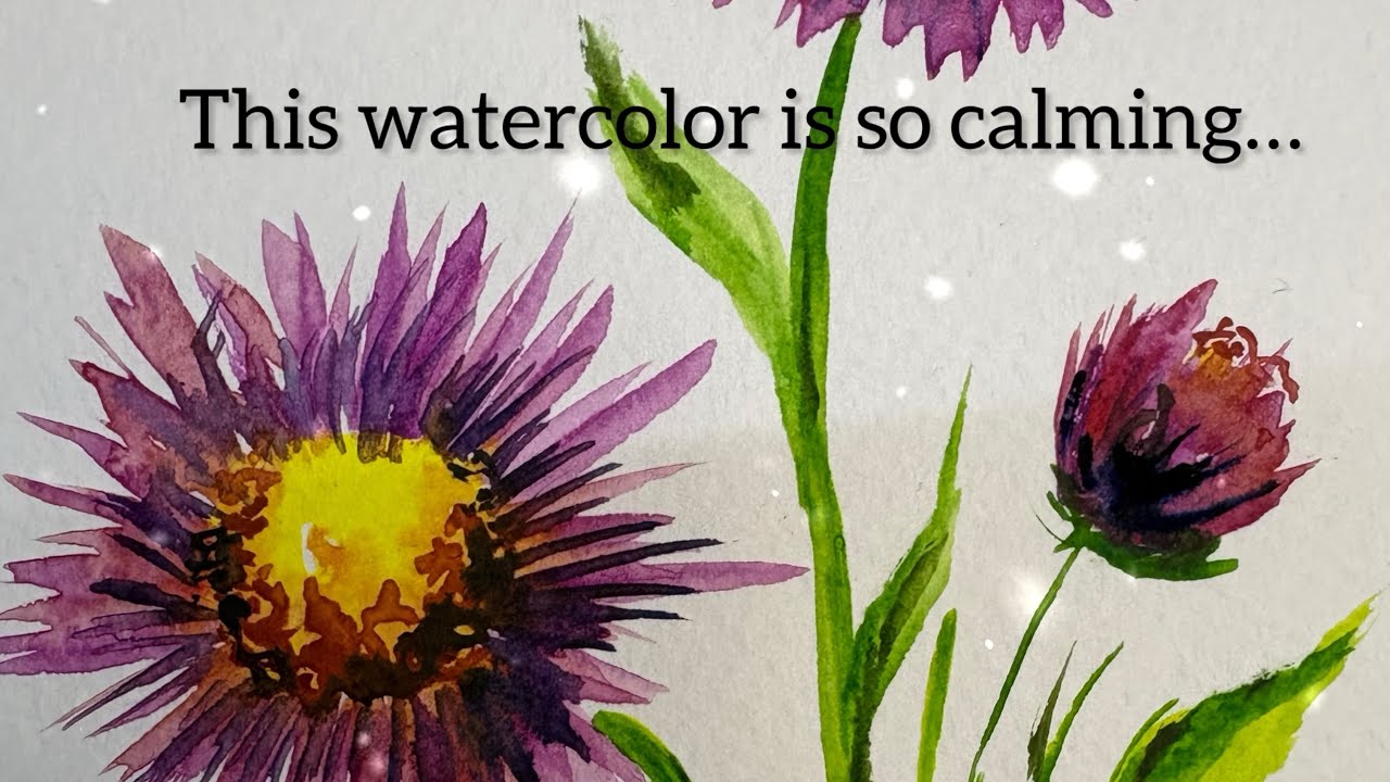 Beautiful Flower Watercolor Painting | Relaxing Step by Step Tutorial#watercolorpainting #drawing 