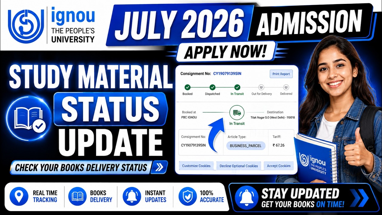 IGNOU Study Material Status Update | IGNOU Admission 2026 July Session_IGNOU Book Delivery Status