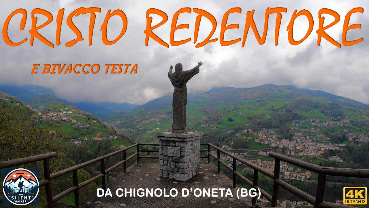 CRISTO REDENTORE e BIVACCO TESTA da Chignolo d'Oneta (BG). Escursione del sabato Santo. video 4k