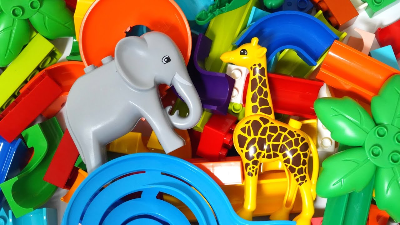 Satisfying Building Blocks Marble Run Very popular! Elephant, giraffe, and lion block coasters!