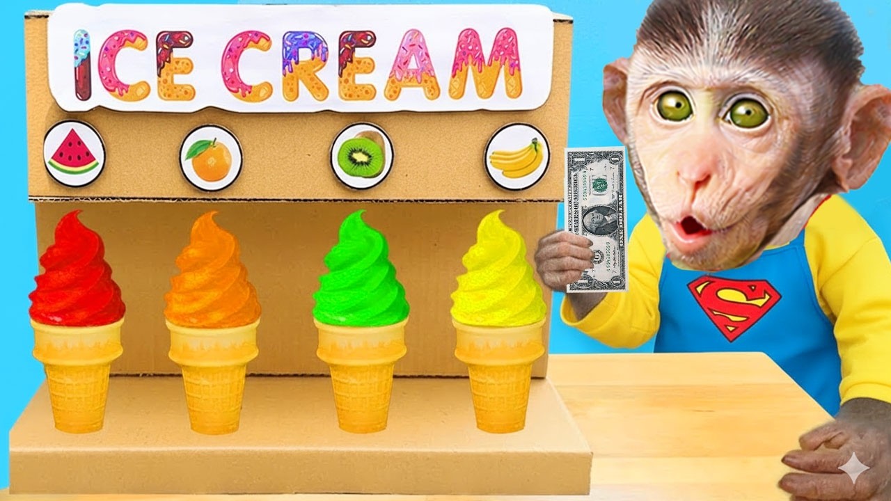 Monkey Baby Mimi Cheats for Ice Cream Vending Machine and Learns a Big Lesson! 🍦 Mimi Monkey Life