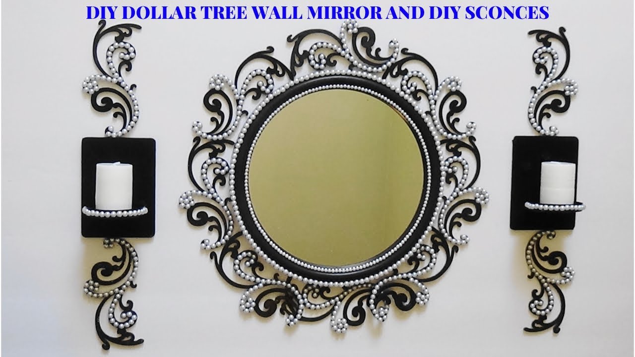 ELEGANT DIY DOLLAR TREE WALL MIRROR AND DIY DOLLAR TREE SCONCES