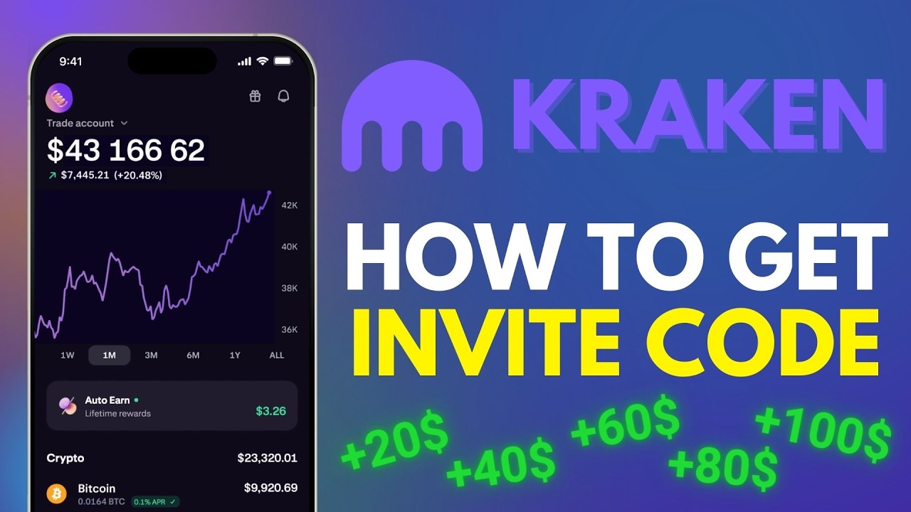 Приложение Kraken &mdash; Как получить пригласительный код (до 200&euro;) &mdash; Инструкция по реферальной программе