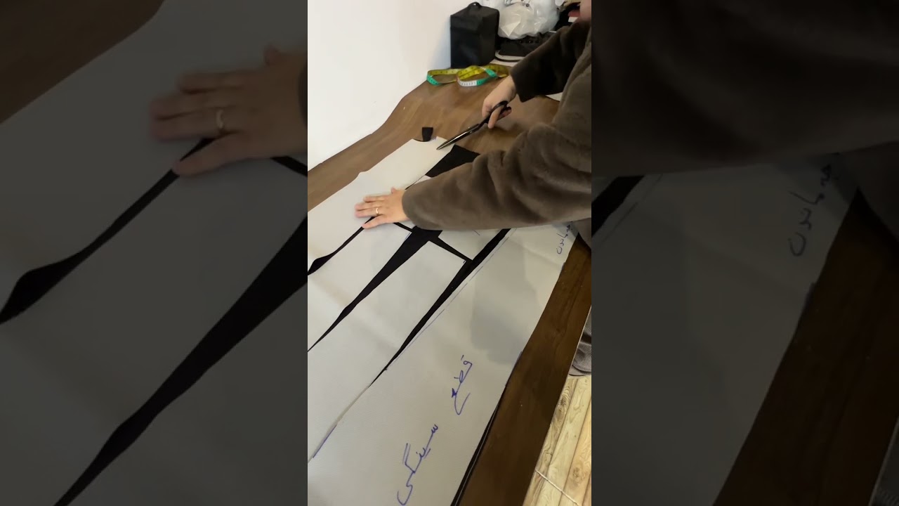 اسهل طريقة تفصيل صايه  على طريقة البا ترون او قفطان٧قطع الزي الكردي قياسL كه ركرنا كورتكى ٧با رجه 