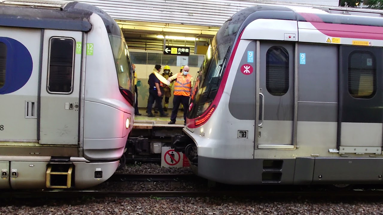 R Train 車両トラブル、MLR Train救援列車に連結される@20211013 MTR EAL KOT