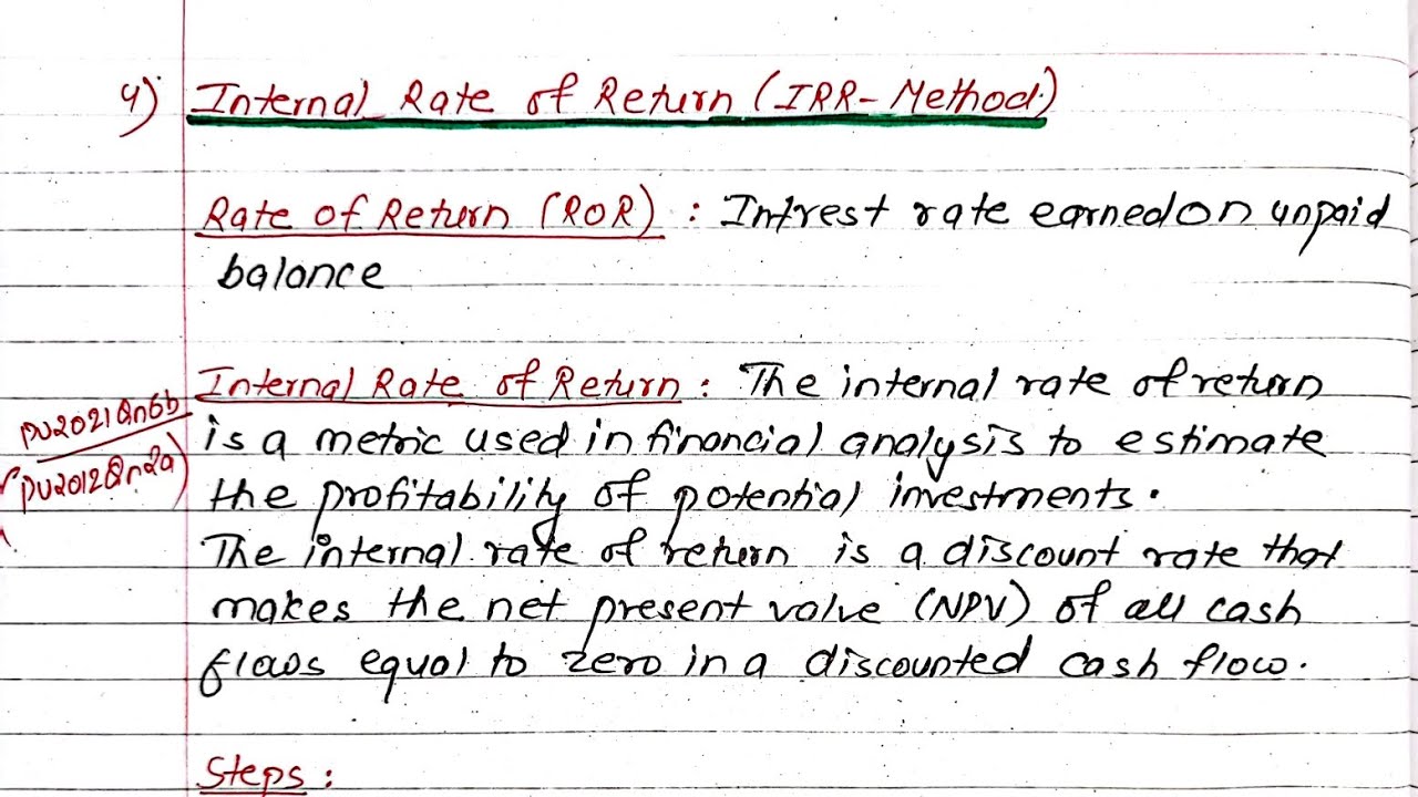 Unit:4 & Unit:6 | Internal Rate of Return (IRR) | Economics | Prashant YT | BE Civil | 6th Sem |