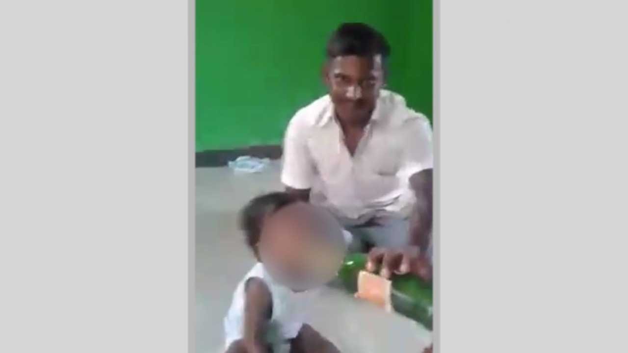 Chennai child forced to drink alcohol by father, watch video  | वनइंडिया हिन्दी