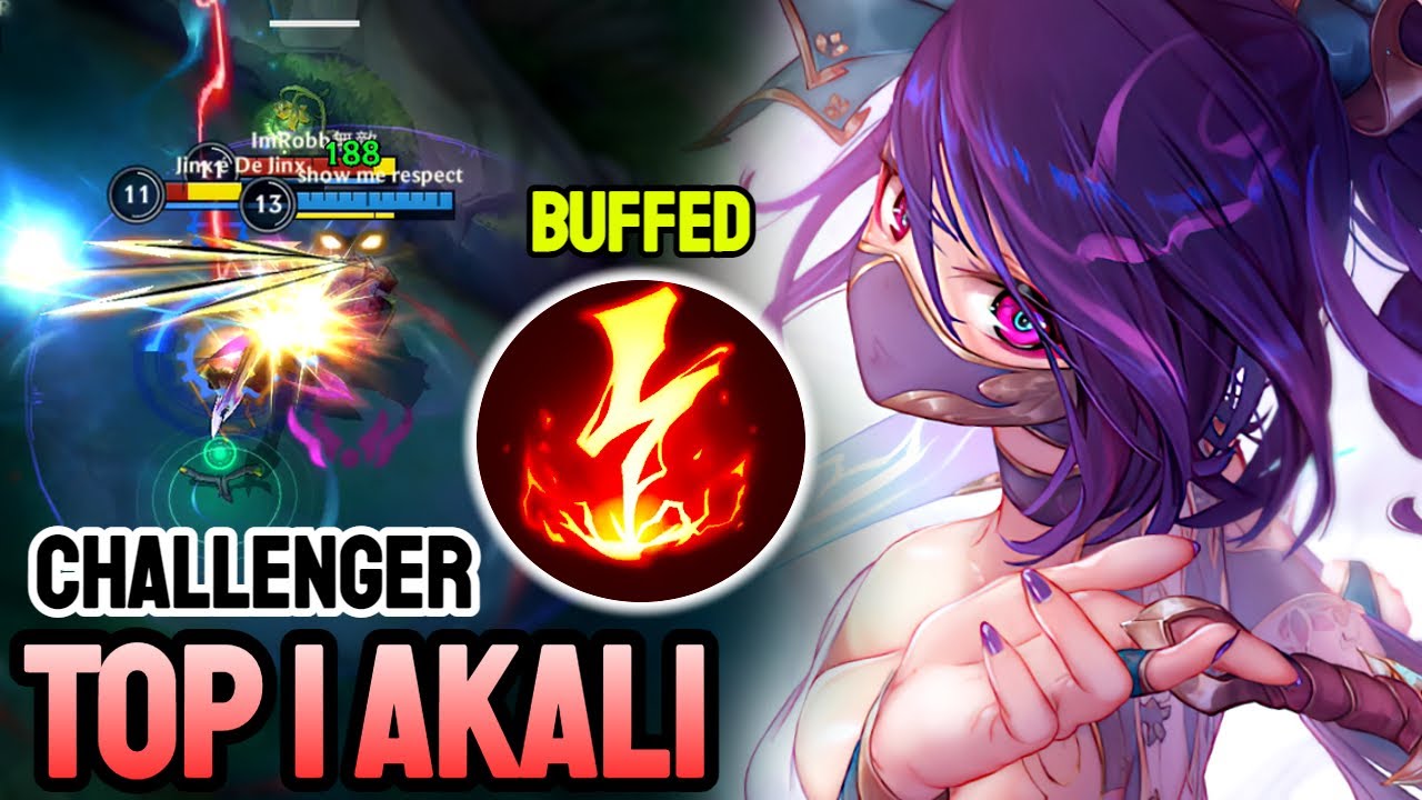 Wild Rift Top 1 Akali - Challenger Full Ranked