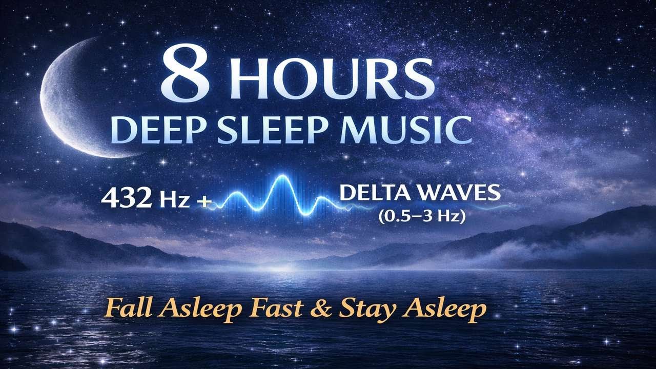8 Hours Deep Sleep Music 432Hz Delta Waves Fall Asleep Fast