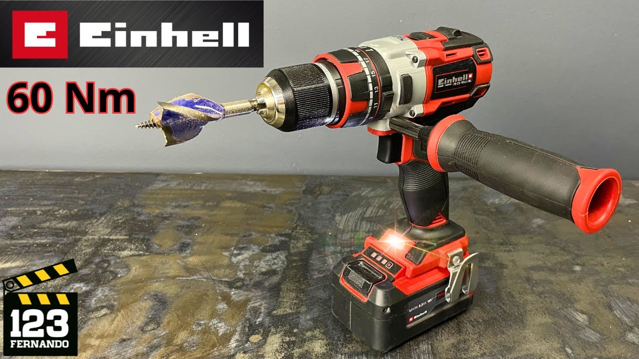 PARAFUSADEIRA E FURADEIRA DE IMPACTO EINHELL TE-CD 18 LI BRUSHLESS COM EMPUNHADURA LATERAL E 60Nm