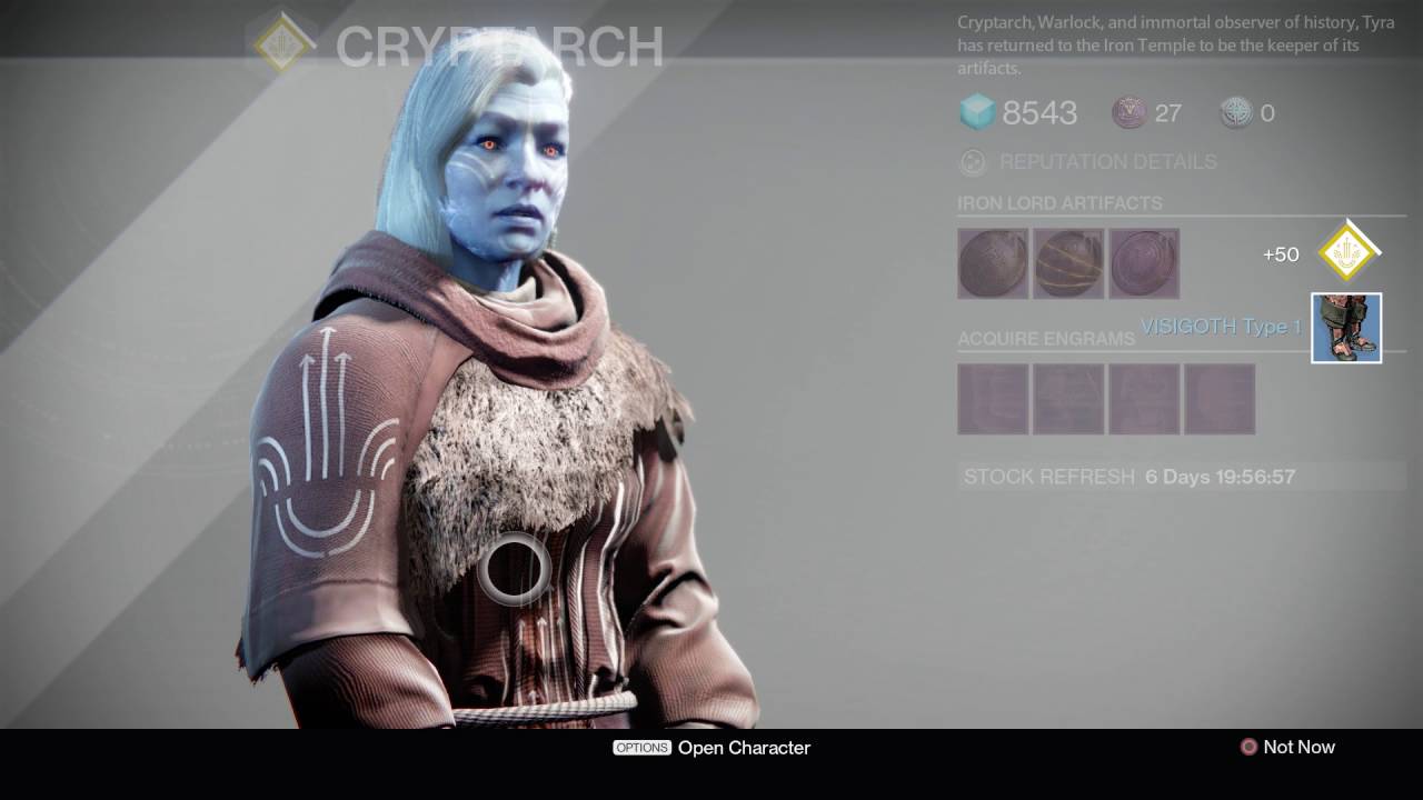 Destiny Rise of Iron - Iron Temple: Tyra Karn (Archivist) Decrypts Engrams & Sells Artifacts PS4