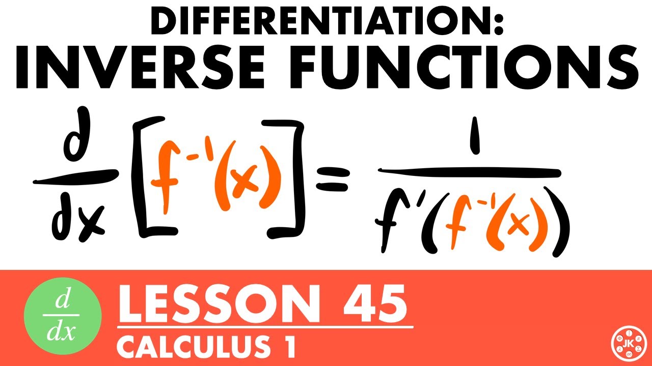 Derivative of Inverse Functions | Calculus Lesson 45 - JK Math
