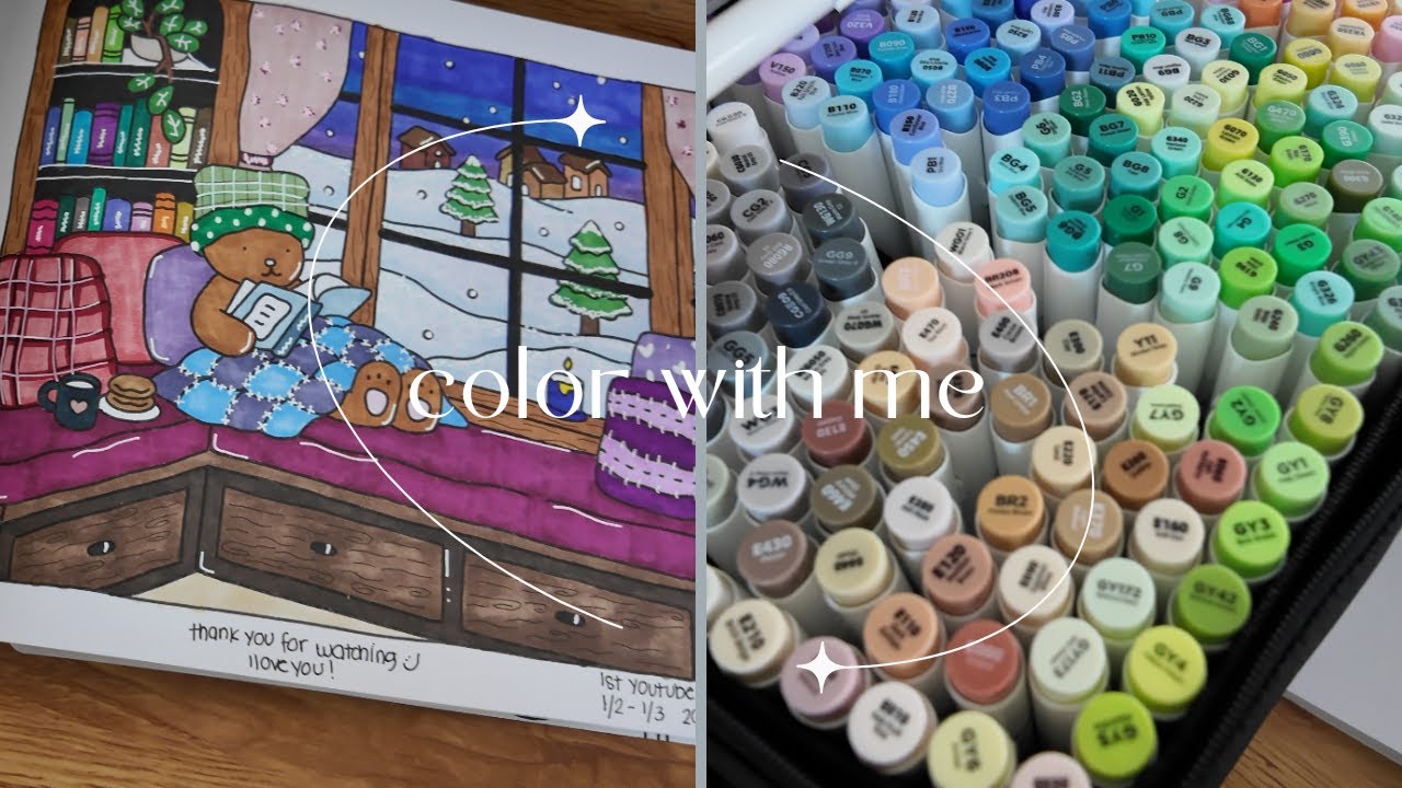 Color with me (Bobbie Goods + Ohuhu Markers) *House Music Version* 🧸