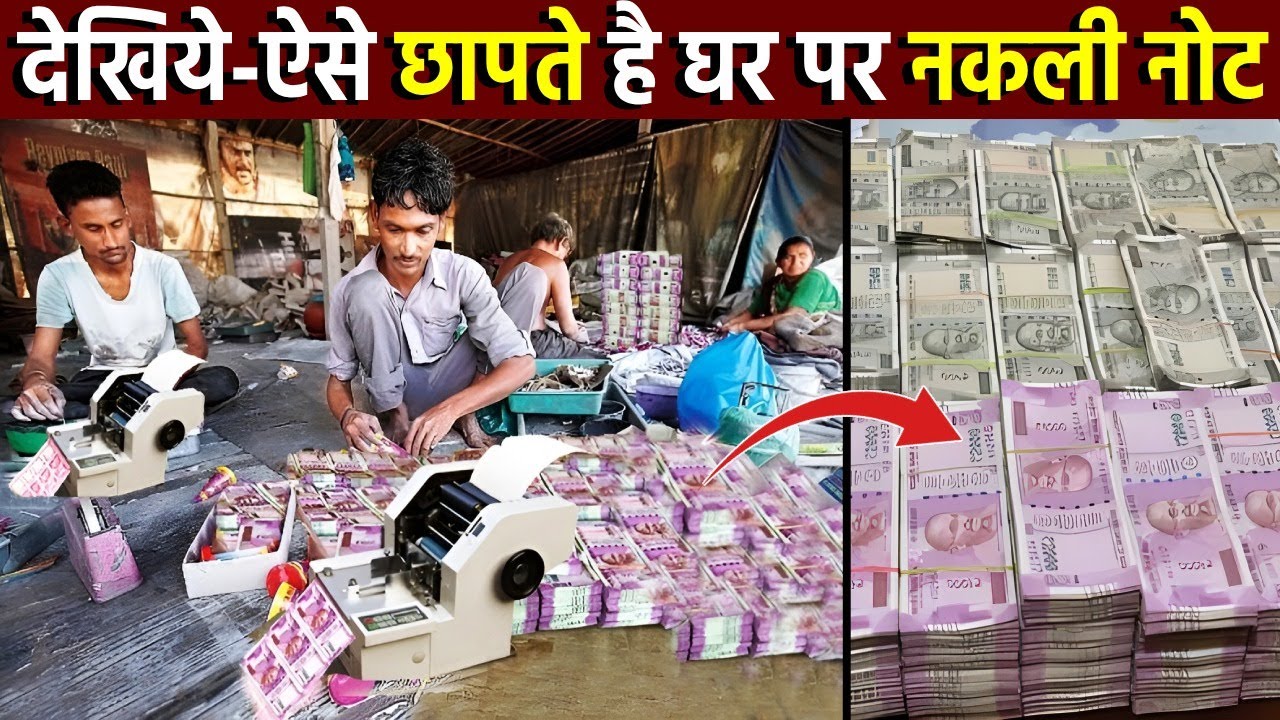 देखिये कैसे छापते है घर पर नकली नोट || How fake notes made in factory || money printing || currency