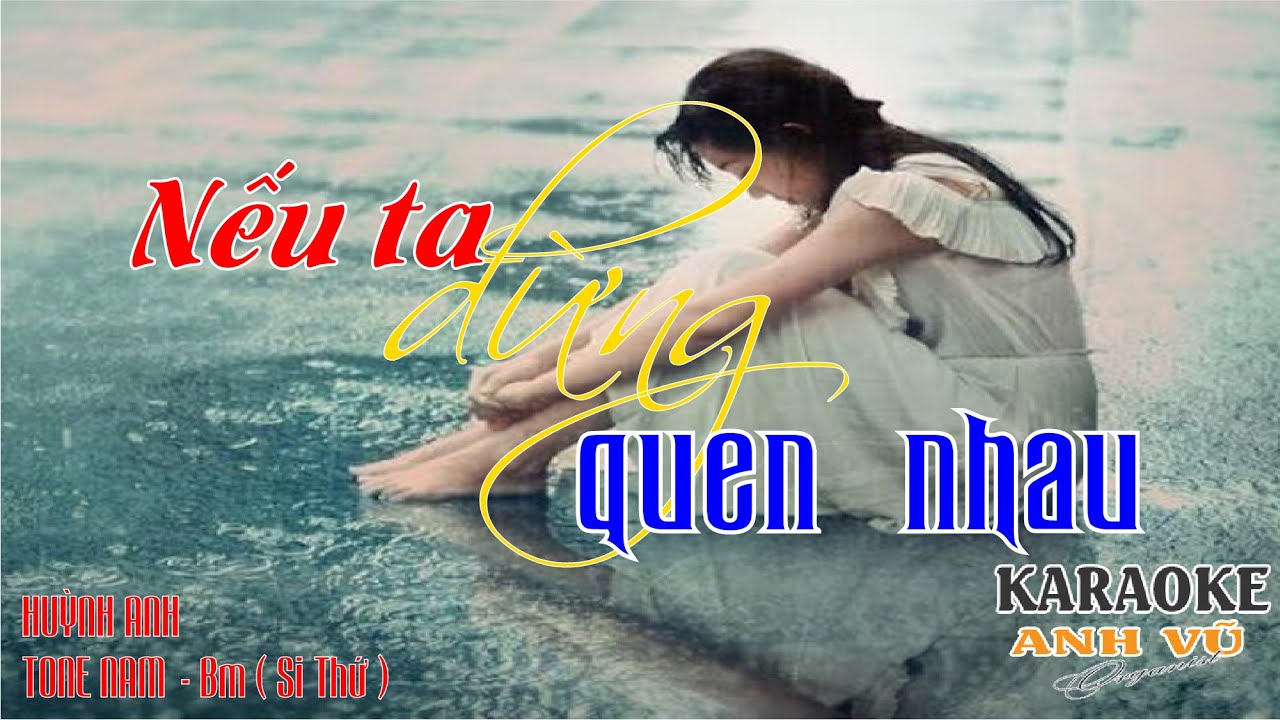 KARAOKE - NẾU TA ĐỪNG QUEN NHAU -  (HUỲNH ANH) - TONE NAM (Bm - Si thứ)