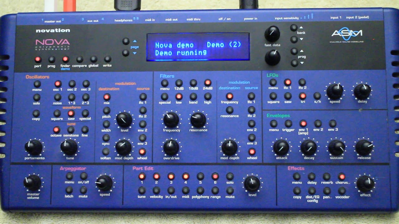 Novation Nova Synthesizer - Factory Demo Songs