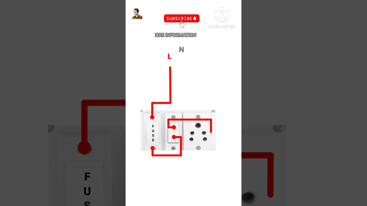 1 Fuse 1 Switch 1 Socket Wiring Connection⚡ Diagram #shorts #youtubeshorts #electric #wiring #viral