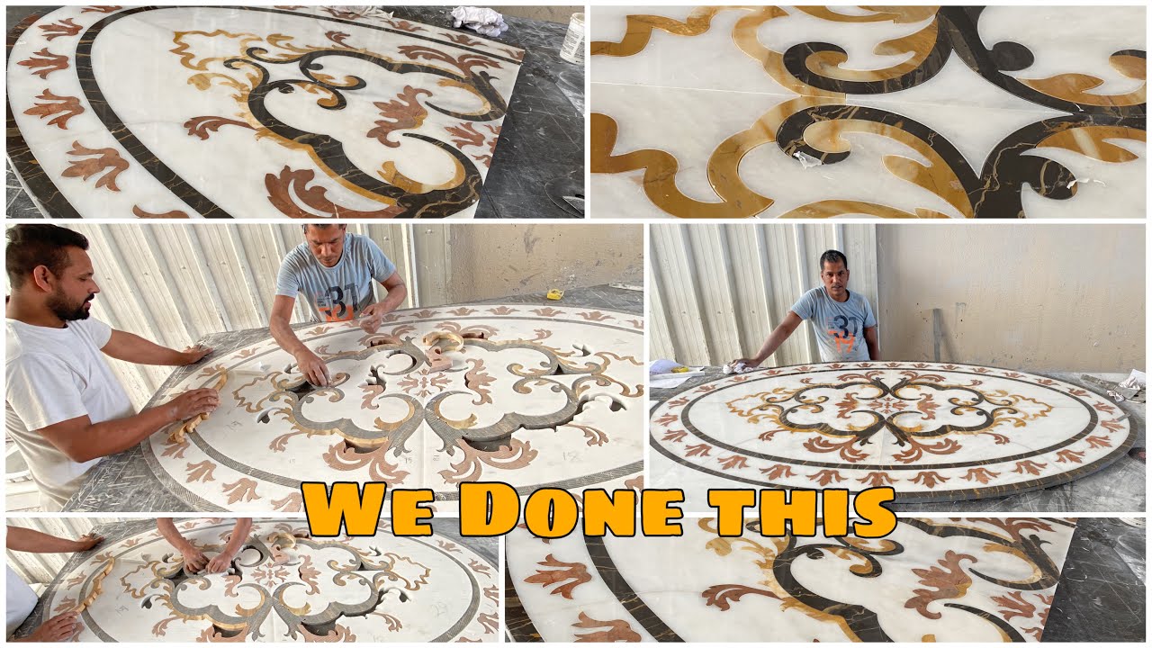 Water jet cutting marble
