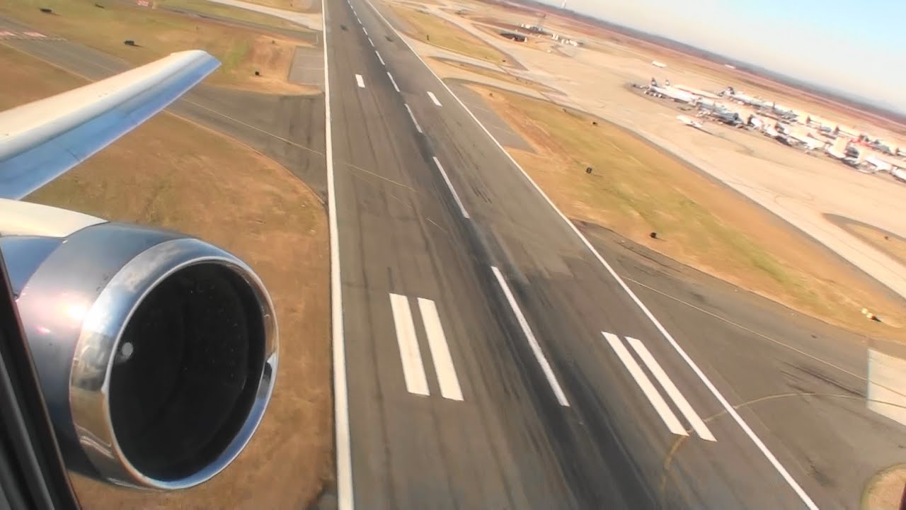 Awesome Engine Sound!!!  Incredible First Class HD 767 Takeoff From Charlotte!!!