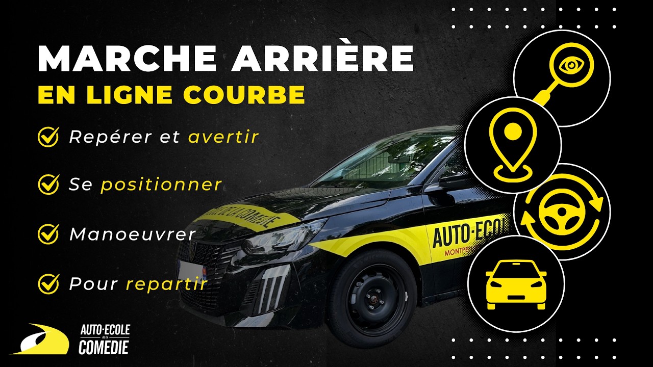 Peugeot 208 - Marche arrière en ligne courbe