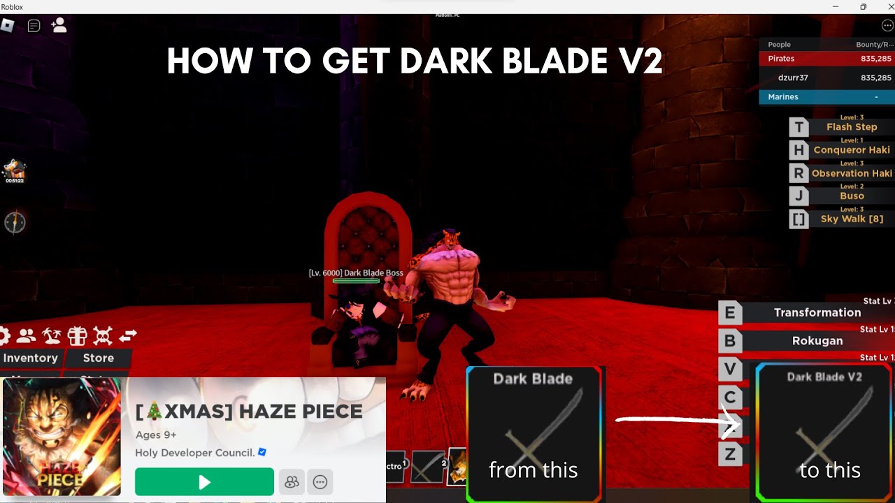 How to get Dark Blade V2 in Haze Piece ~ New XMAS Update