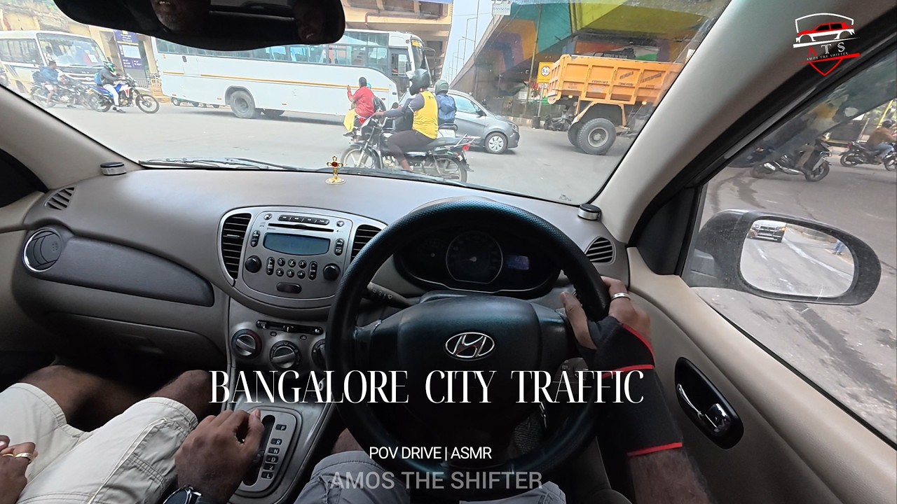 Stuck in Bangalore Traffic? City Drive POV with Pure Traffic Sounds #povdrive #asmr #amostheshifter