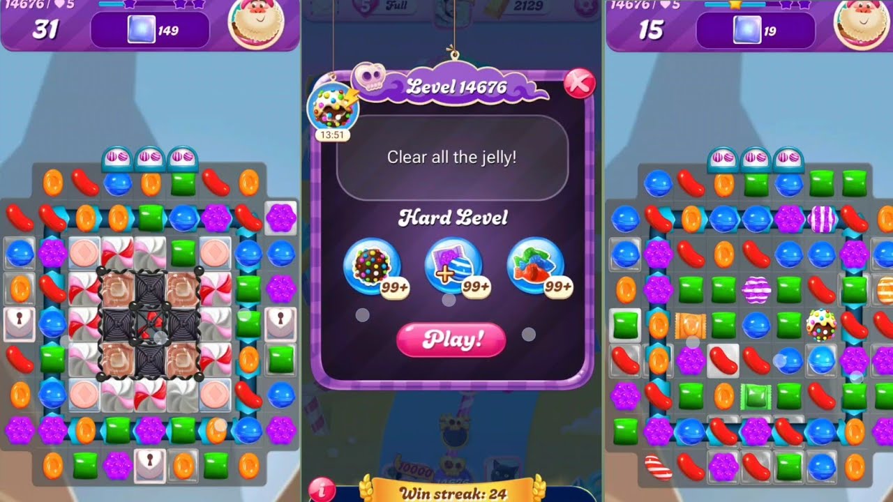 Candy crush saga level 14676 । hard level । Candy crush 14676 । Sudheer Gaming