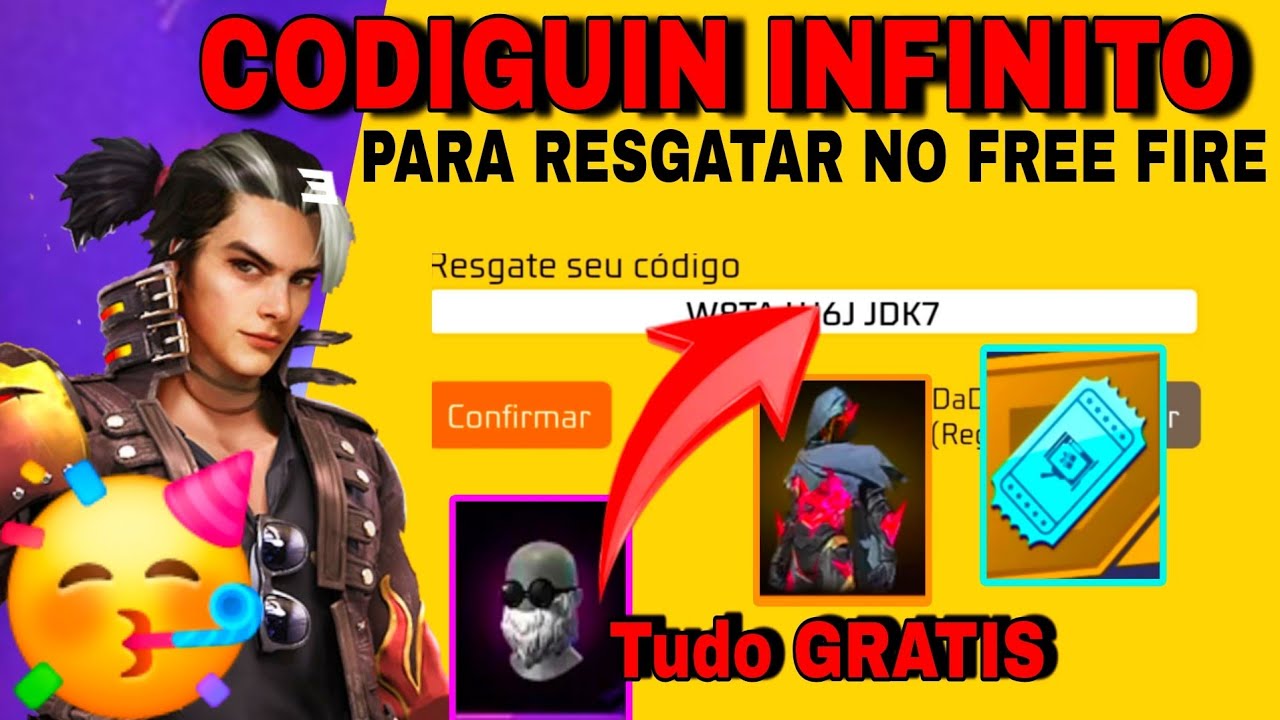 NOVOS CODIGUIN INFINITO DO FREE FIRE LIBERADOS PARA RESGATE CODIGUINHO DAS NOVAS SKINS