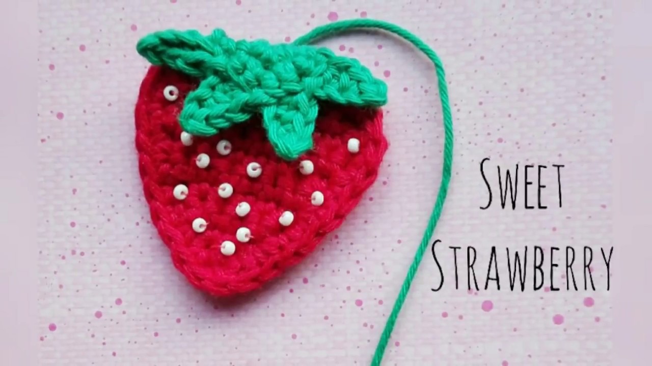Strawberry Applique Crochet, Erdbeeren Applikation Häkeln