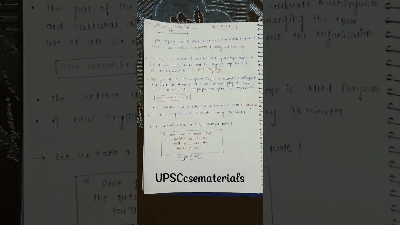 English language Day! #upscnotes #ias #pcs