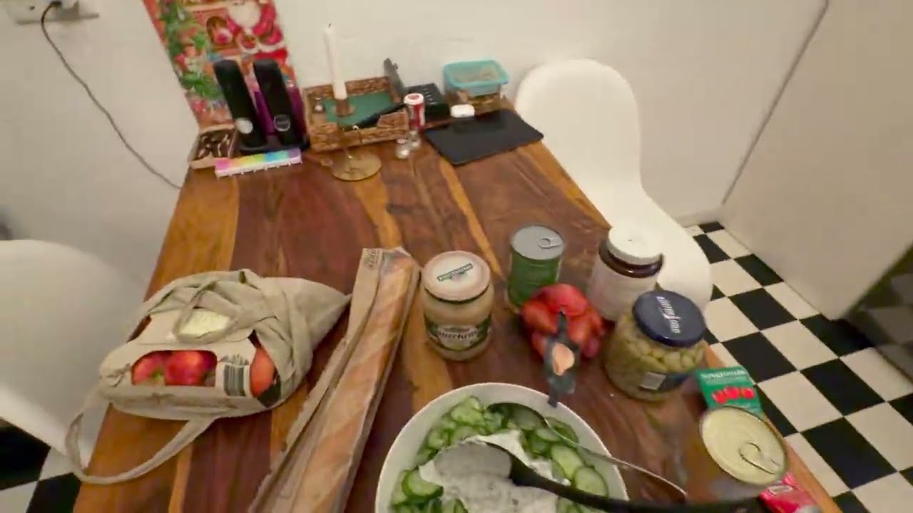 #3 POV Cooking NoMusic White Beans + Cucumber  Salad 
