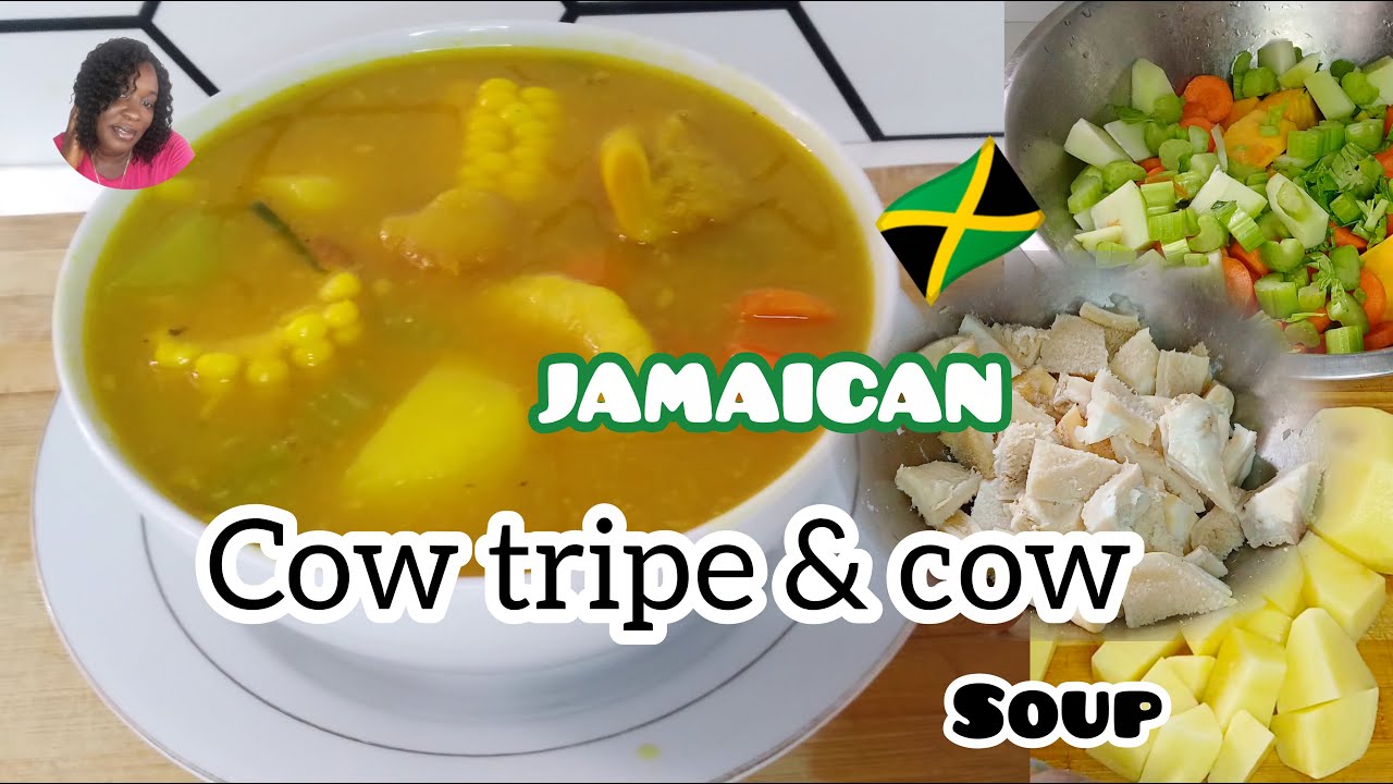 Jamaican Cow Tripe & Foot Soup Recipe/Cold Weather Soup/How To Cook Cow Tripe Pumpkin Soup Caribbean