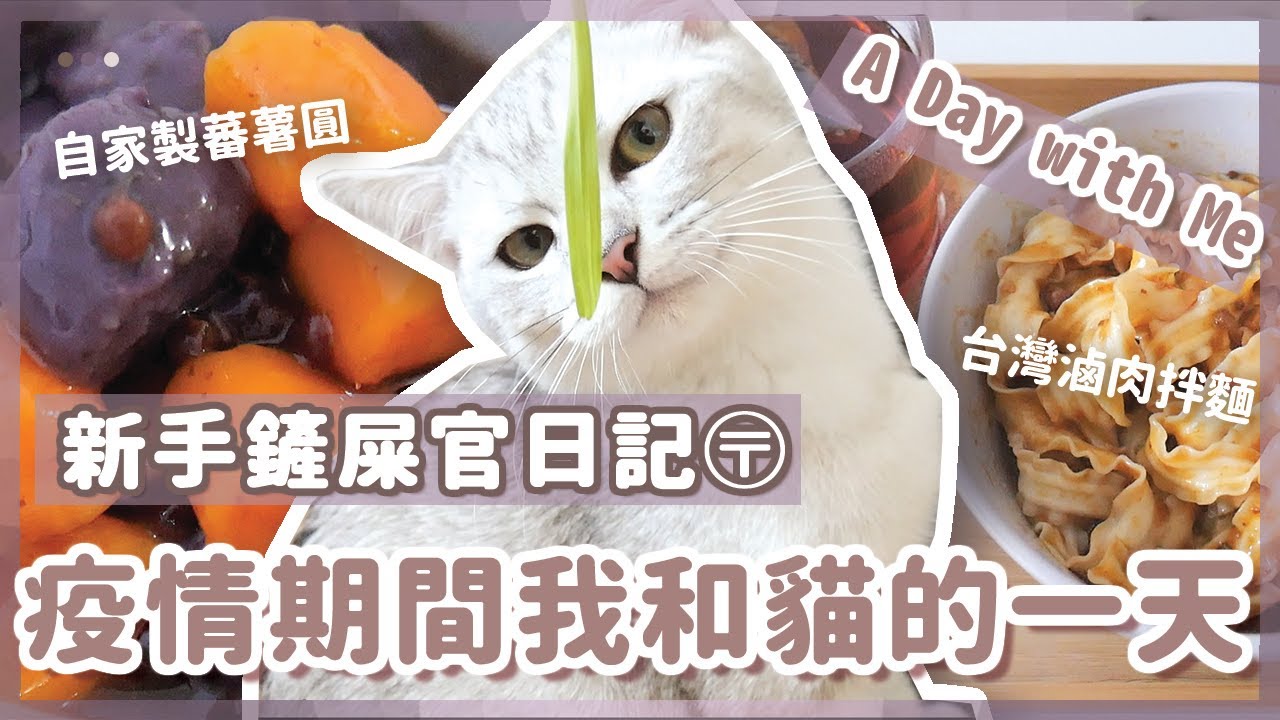 A DAY WITH MEOW || 疫情期間我和貓宅在家的一天！自己做紅豆湯蕃薯圓／肉滿滿台灣阿杯滷肉拌麵／台灣有機玫瑰花茶｜〶 喵星人