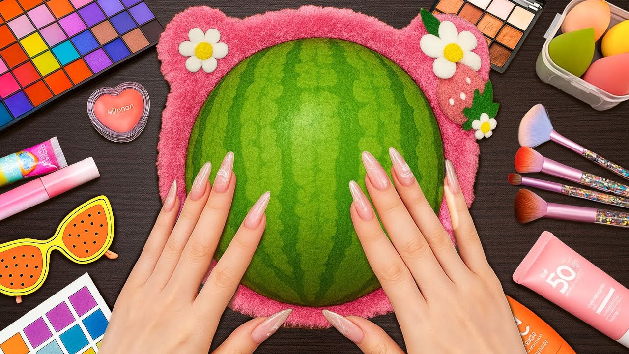 ASMR Makeup on Watermelon (No Talking)