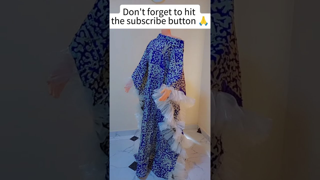 How to easily cut and sew a BUTTERFLY-BOUBOU GOWN with a cape neckline. 