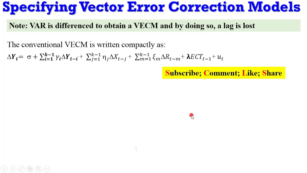 Определение моделей коррекции векторных ошибок #vecm #var #lags #Johansen #serialcorrelation #inn...