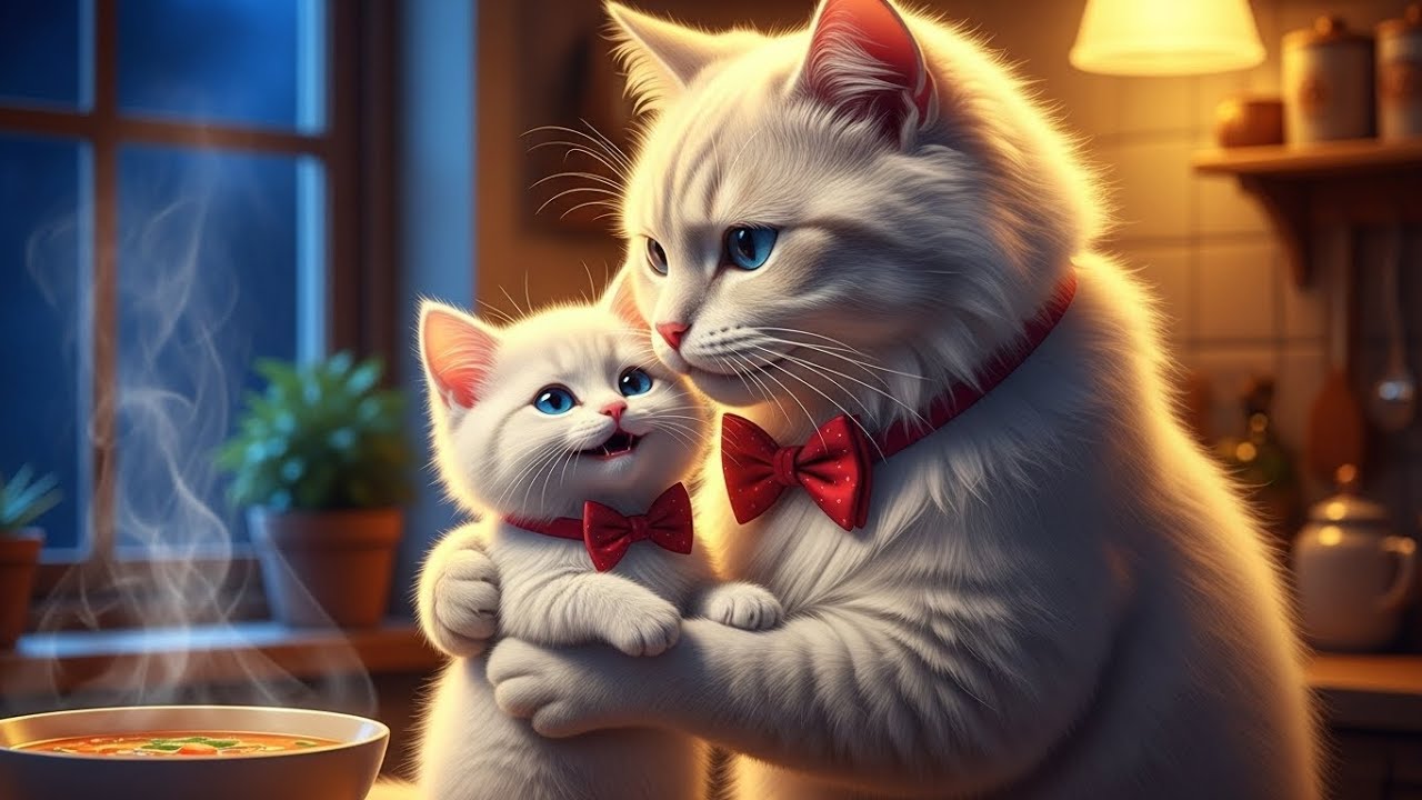 Hungry Kitten, Loving Mama — A Heartwarming Dinner Story 🐱🍲