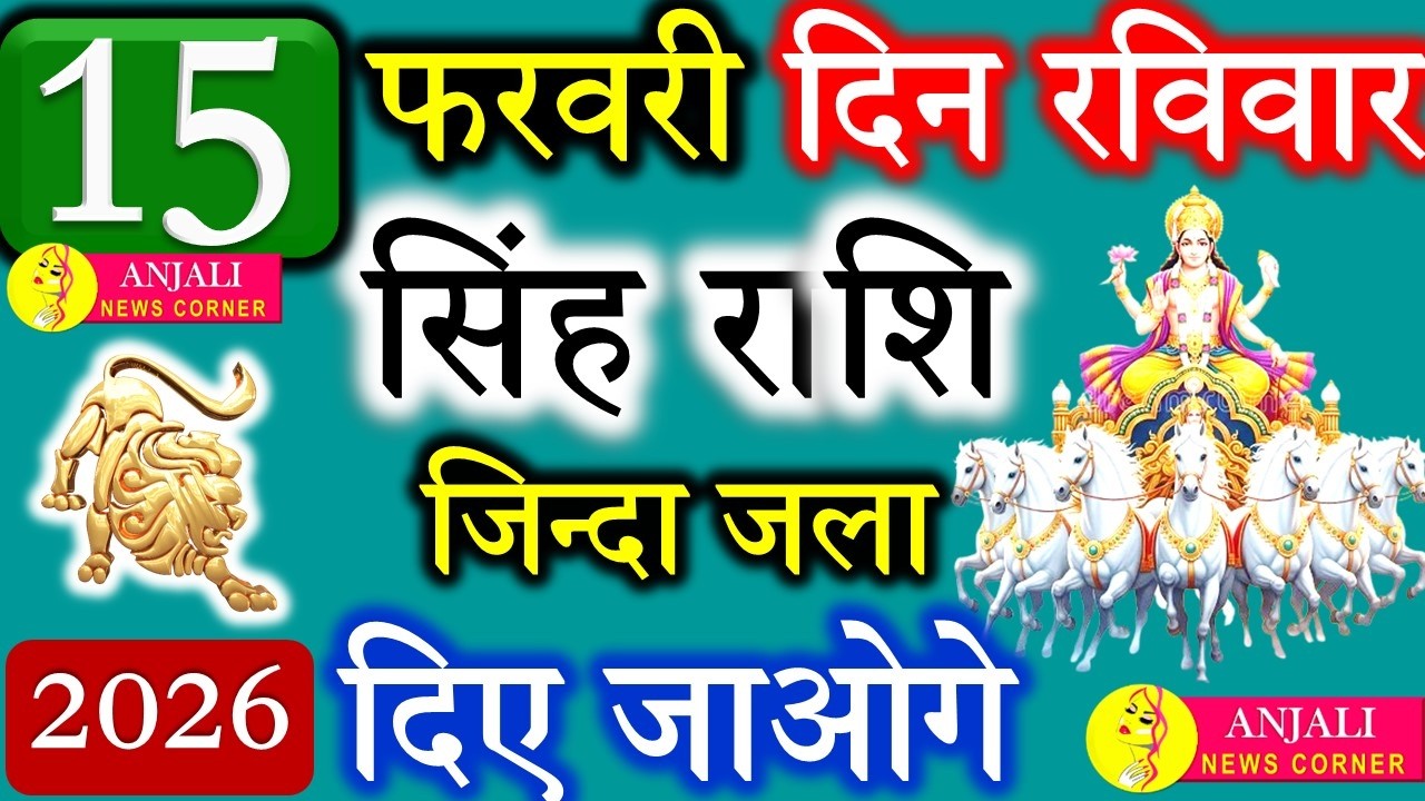 सिंह राशि 15 फरवरी 2026 ♌ आज बनेगा राजयोग! किस्मत देगी बड़ा मौका | आज का राशिफल