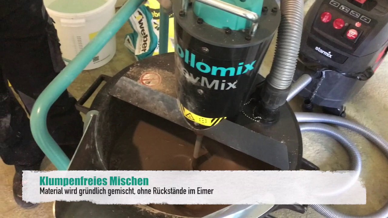 🇩🇪Wie mische ich 3 Sack weber.plan 813-10 (selbstverlaufende Spachtelmasse) mit dem Collomix LevMix?