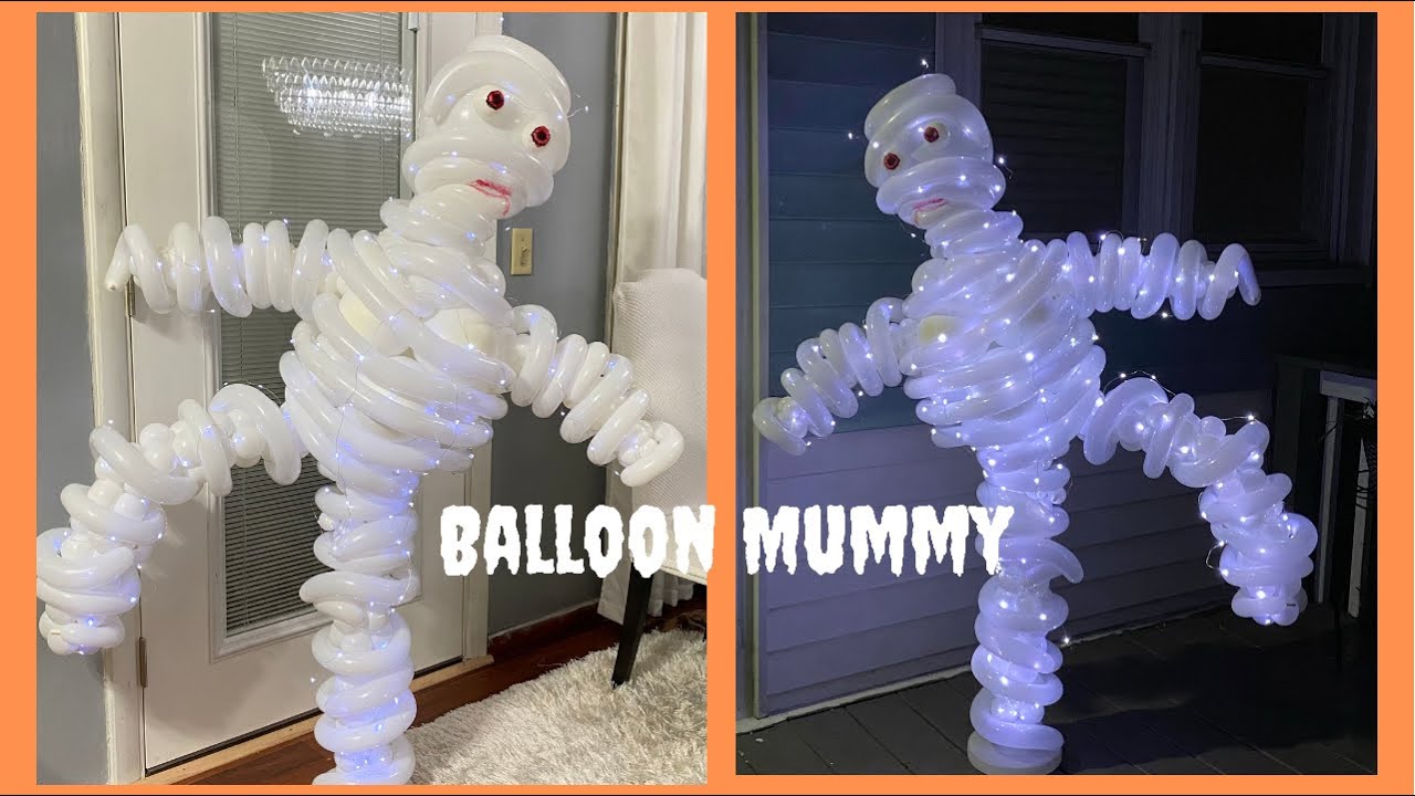 How to make Balloon Mummy/Halloween Decorations/Spooky Decorations
