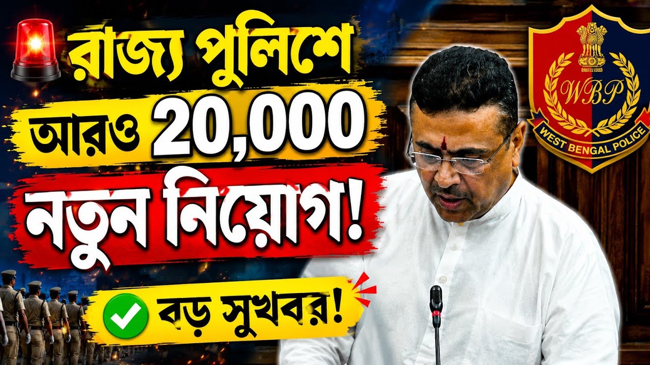 🚔 WBP NEW VACANCY  | আরও 20000 পুলিশ নিয়োগের ঘোষণা? দুর্গাপূজার আগেই 16000 রেডি পুলিশ
