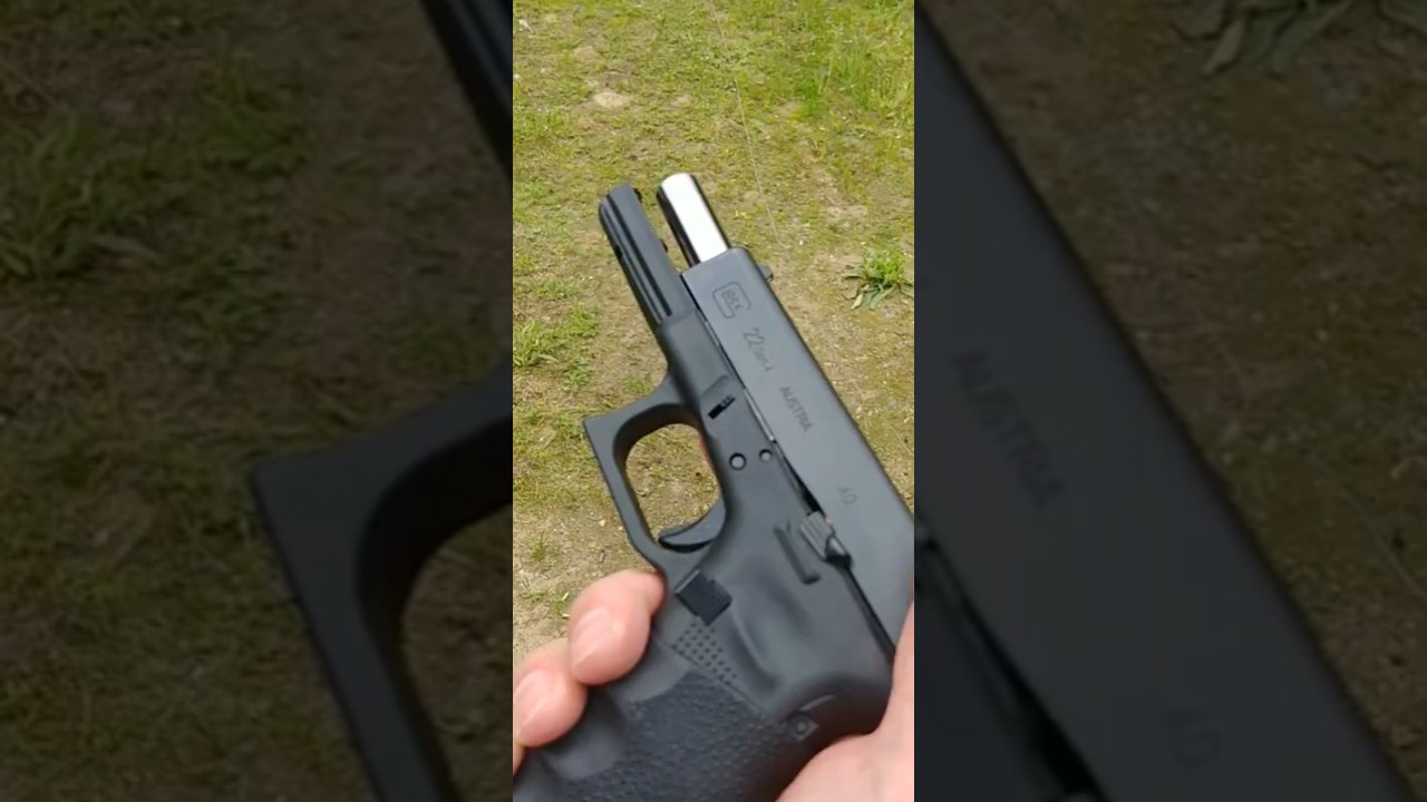 Glock 22 .40 S&W Gen 4 converted to 9mm at the range (close up)