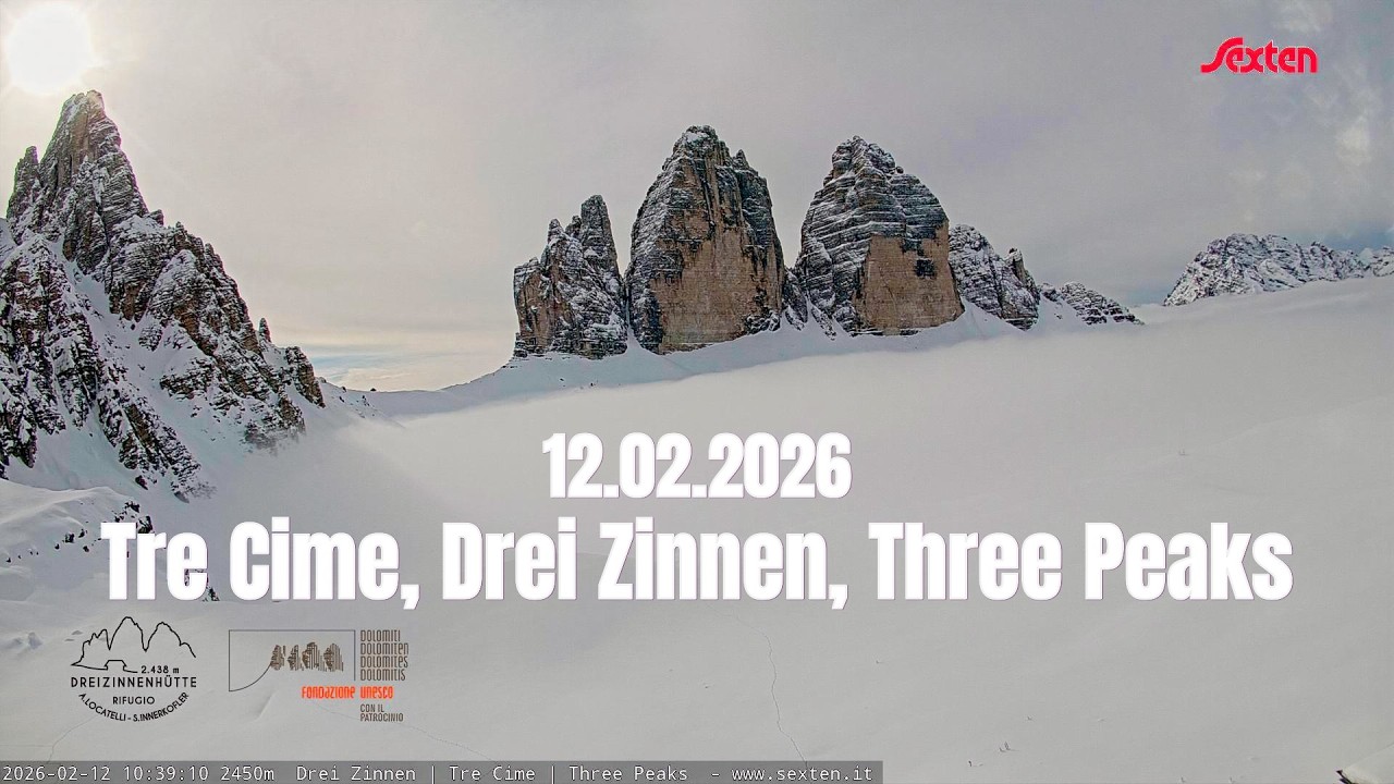 Timelapse Tre Cime di Lavaredo | 12 Febbraio 2026